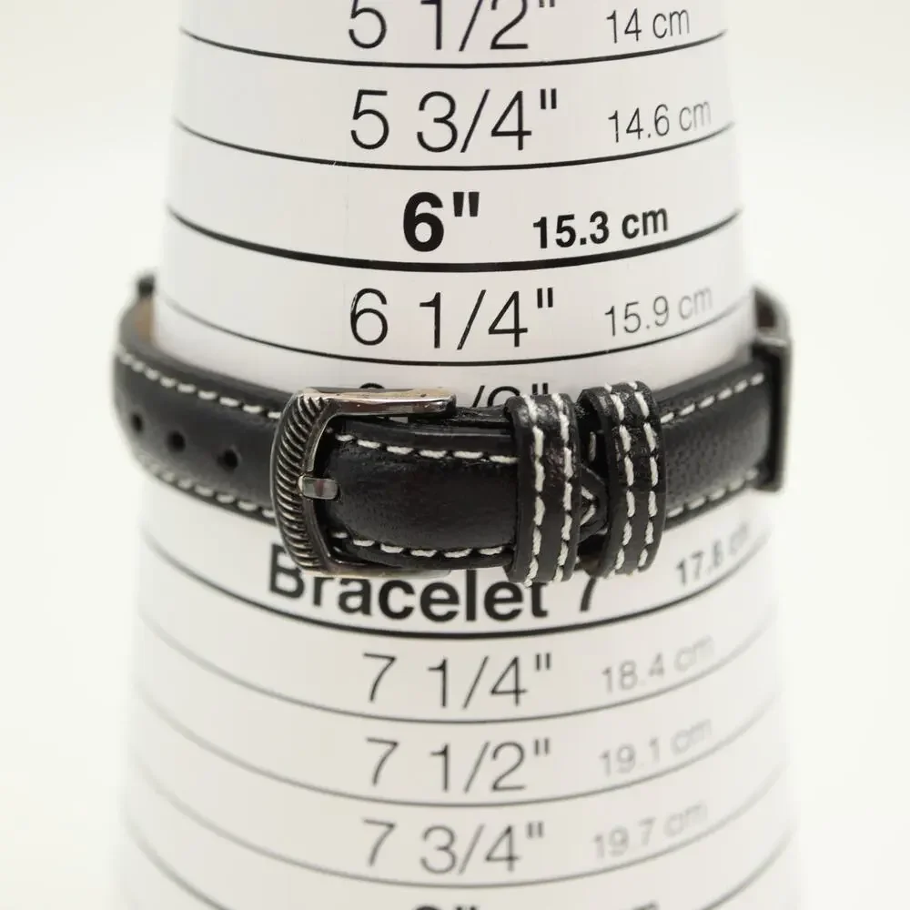 Ecclissi Sterling Silver 925 Womens 29mm Watch Bracelet Leather w New Battery
